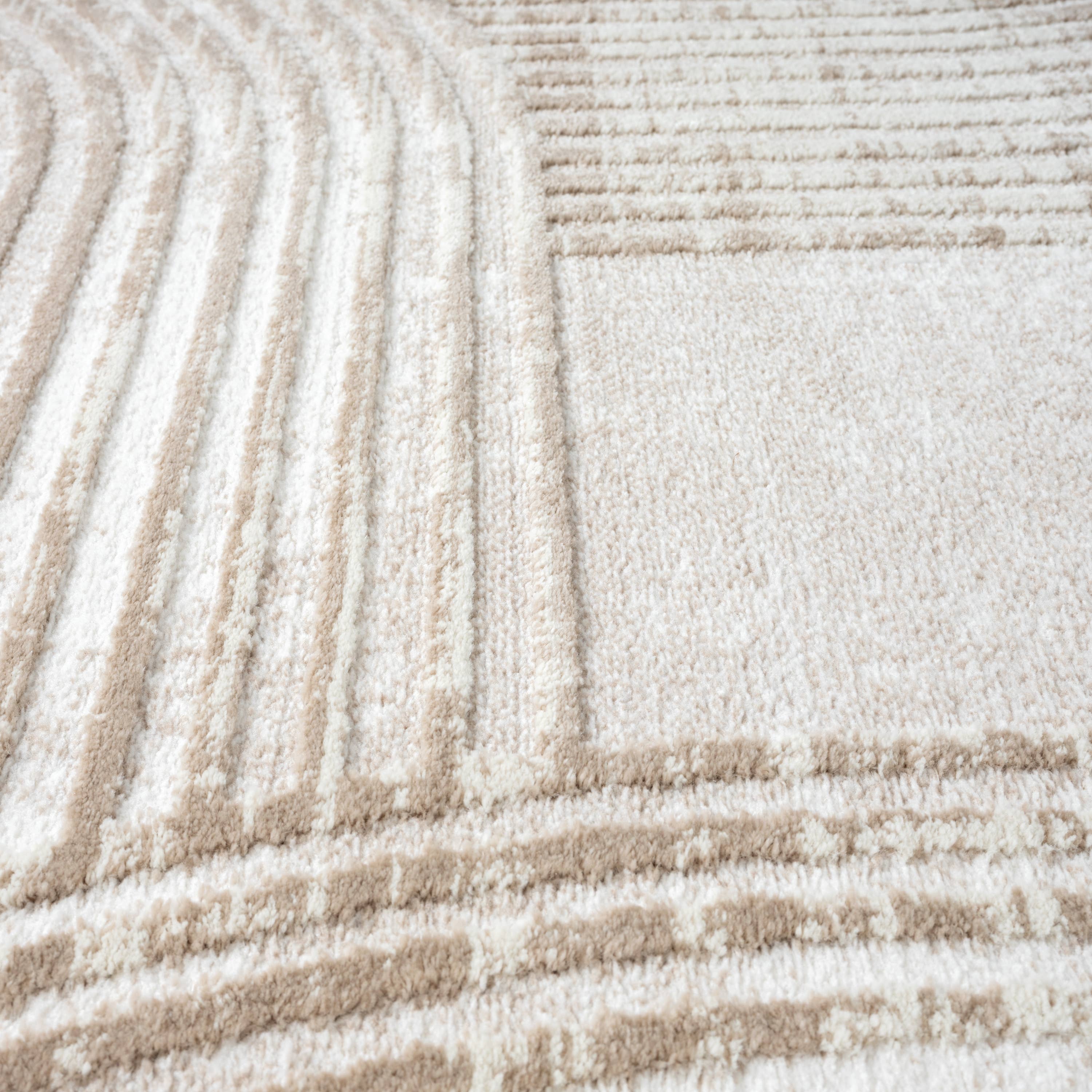 Abani Viva Neutral Cream Mid-Century Modern Area Rug: 8'11" x 12' - Decor Addict, LLC