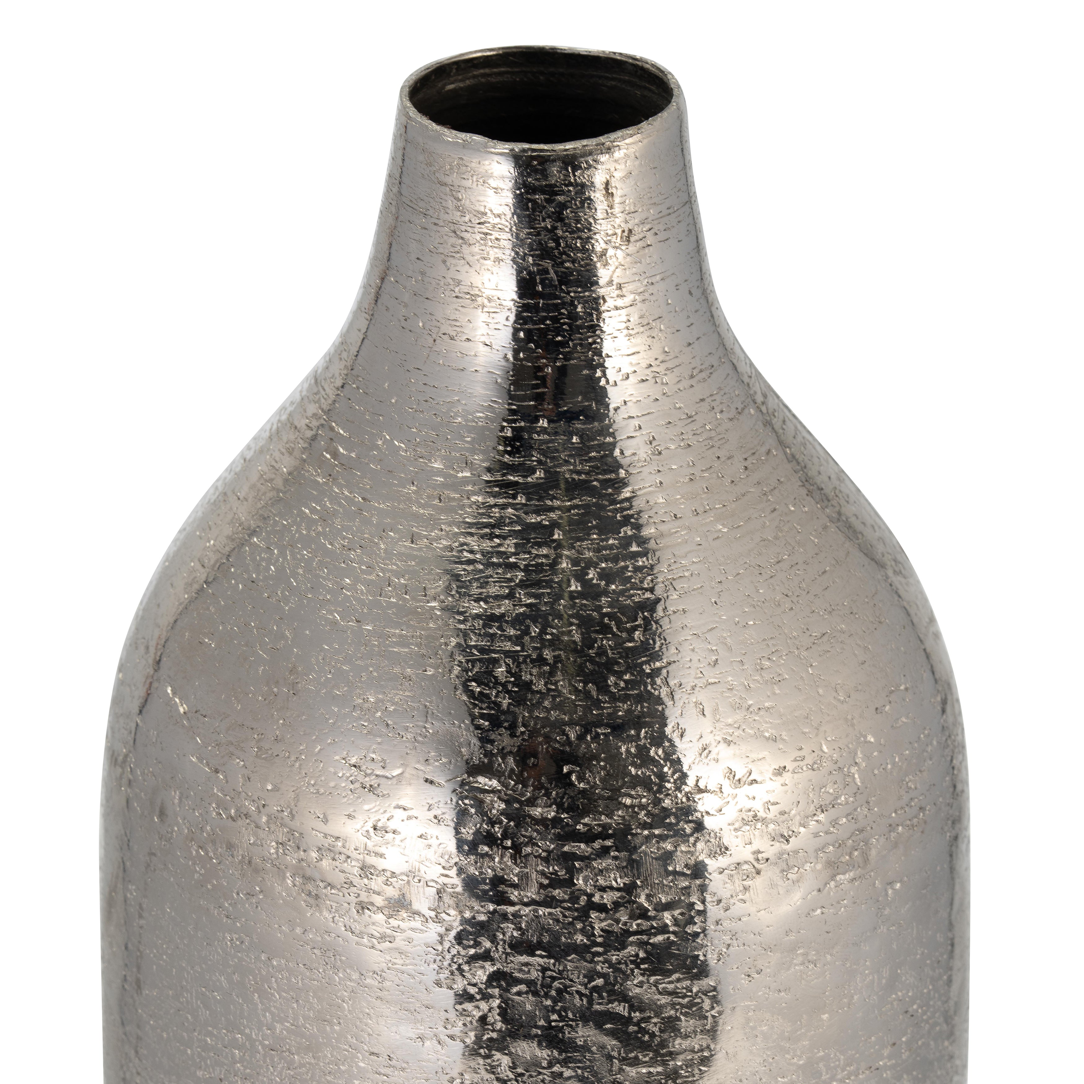 Metal, 19"h Cylinder Vase, Silver - Decor Addict, LLC