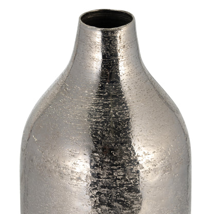 Metal, 19"h Cylinder Vase, Silver - Decor Addict, LLC
