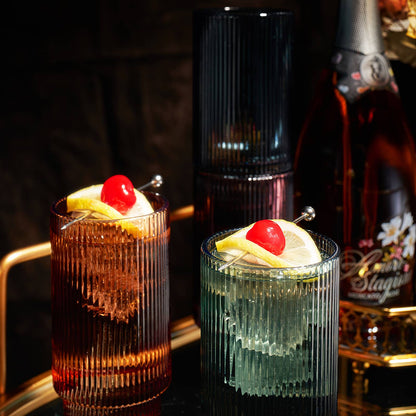 11oz Art Deco Ribbed Highball Glass - Decor Addict, LLC