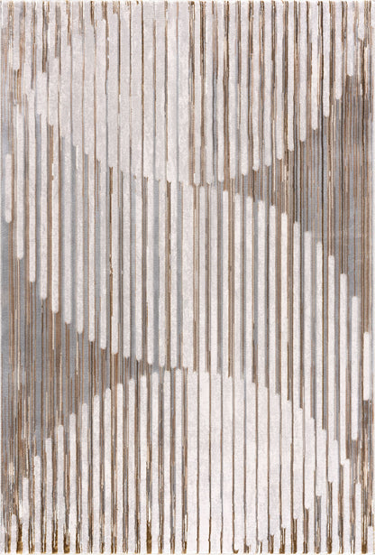 Abani Rugs Regal REG160A Beige Ivory Striped Mid Century Rug: 2' x 3' - Decor Addict, LLC