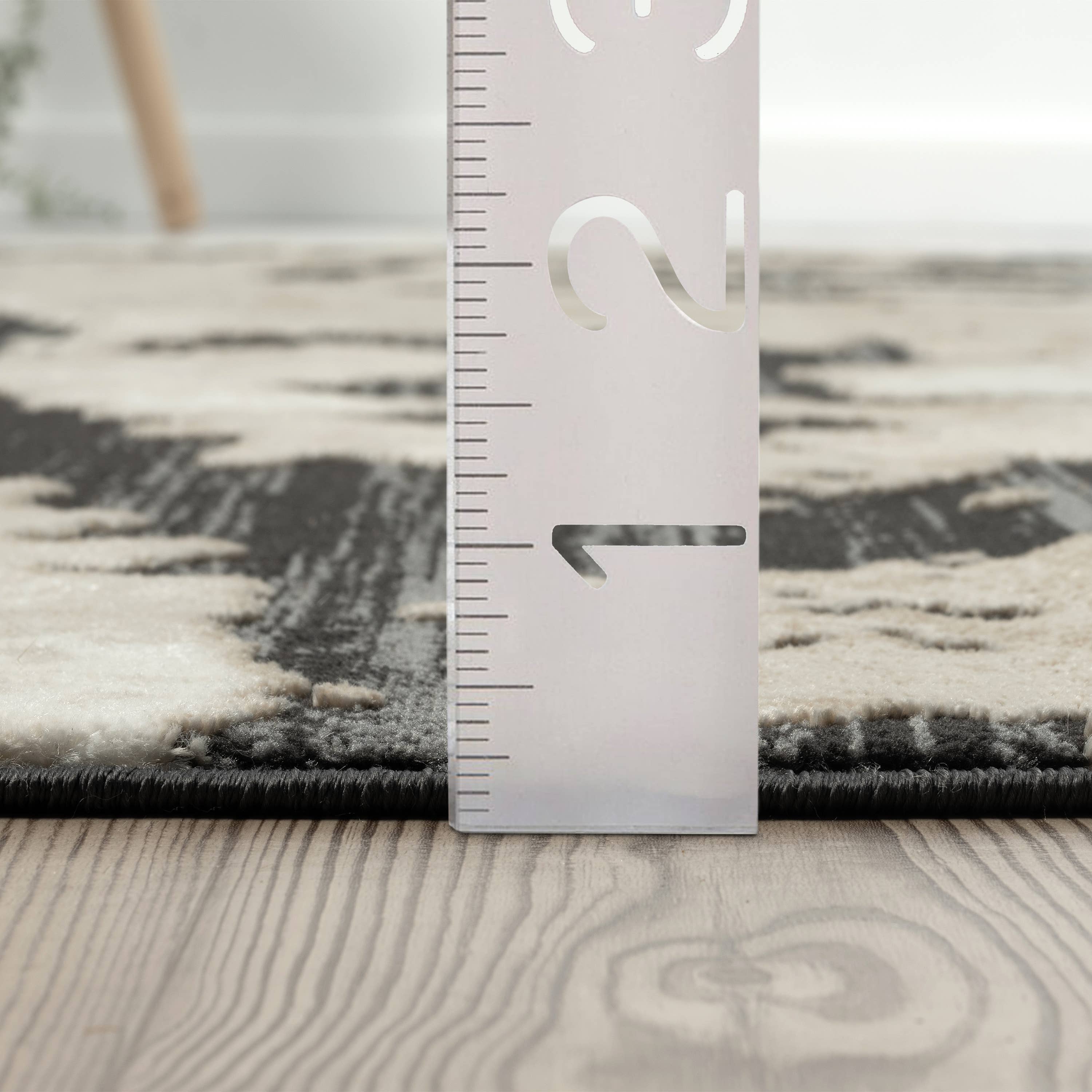 Abani Rugs TER170A Beige Black Abstract Pattern Area Rug: 2' x 3' - Decor Addict, LLC