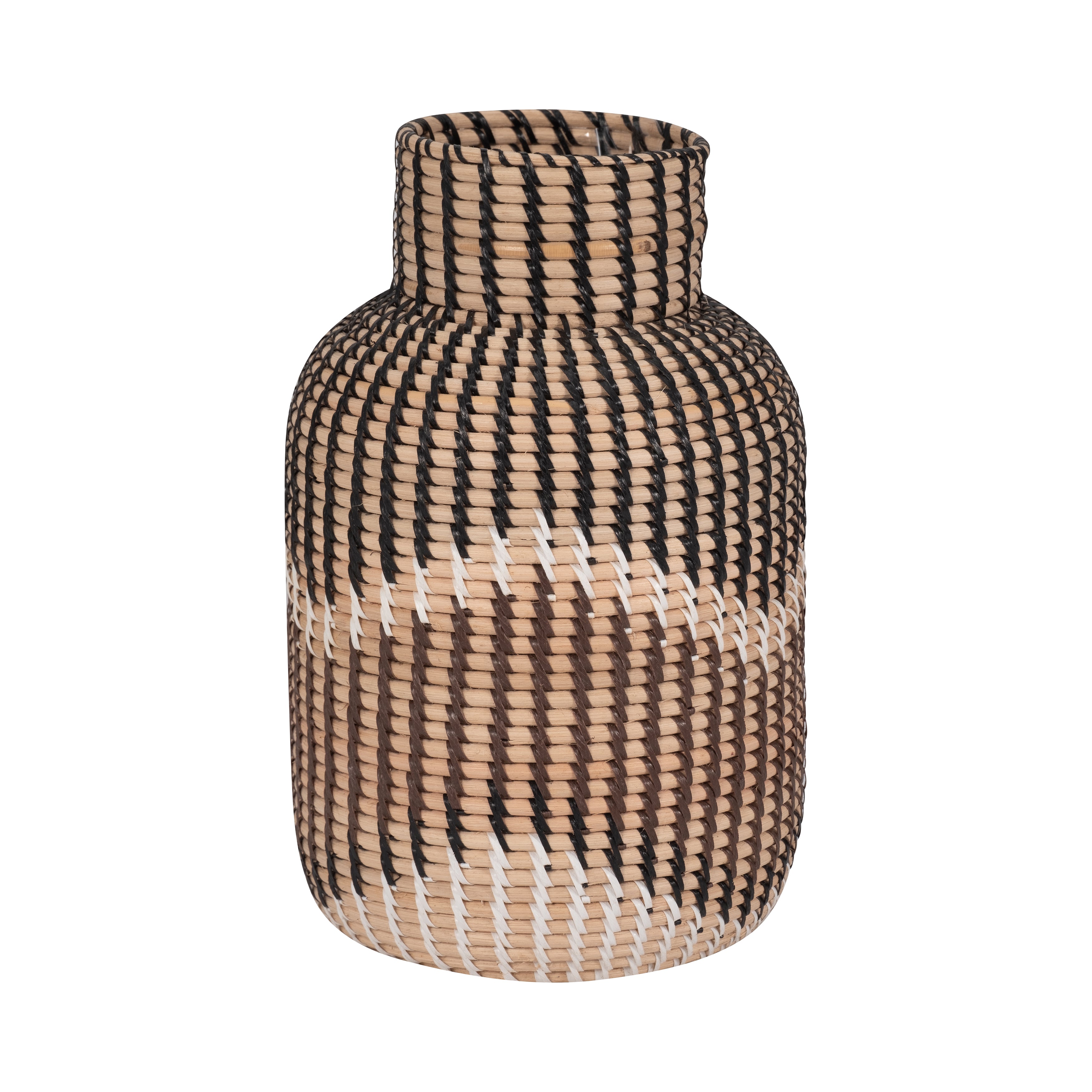Rattan, 13"h Woven Vase, Multi - Decor Addict, LLC