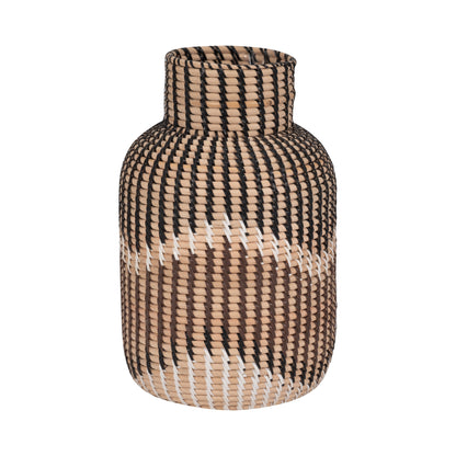 Rattan, 13"h Woven Vase, Multi - Decor Addict, LLC