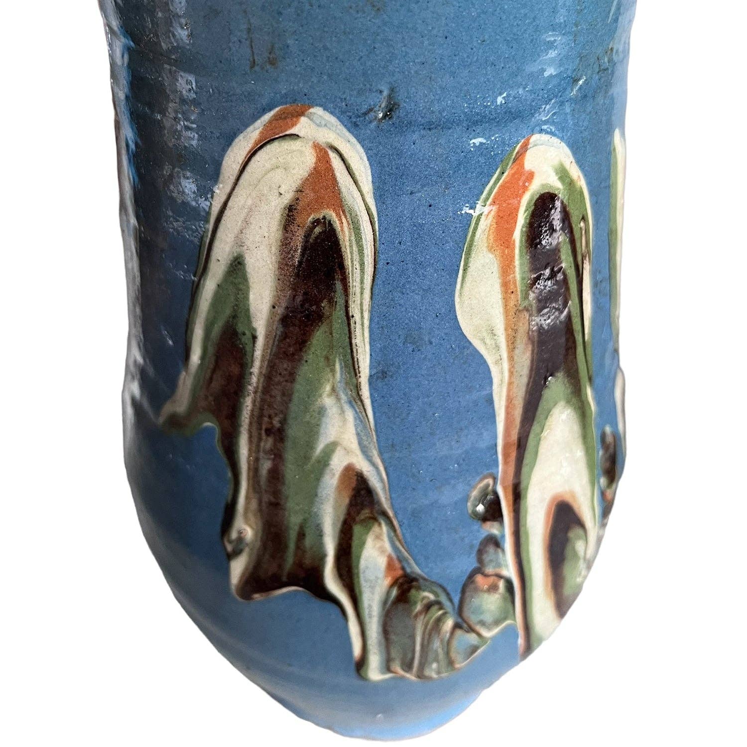 Cottage Crafted Vase: Marbleized Blue - Decor Addict, LLC