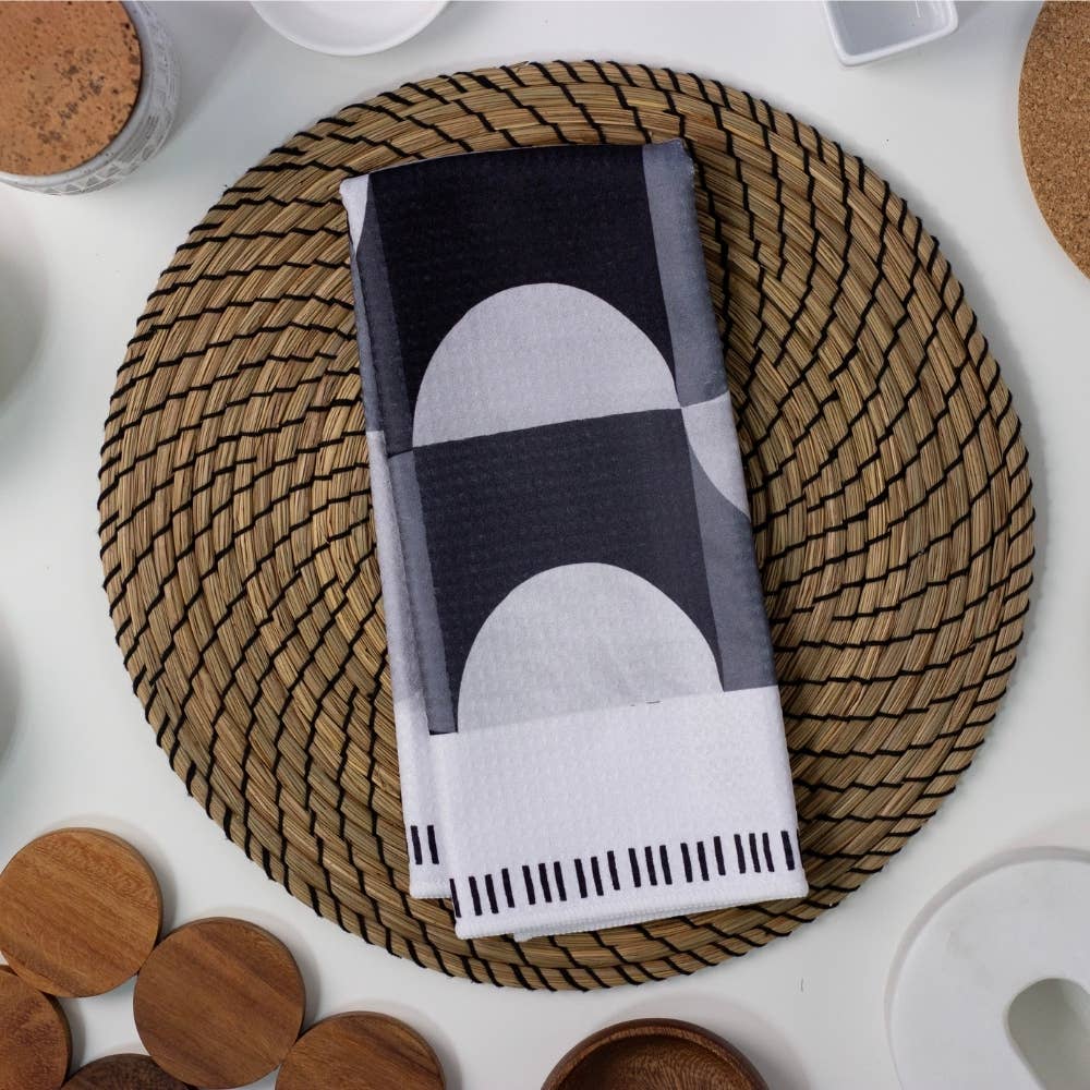 Mono Geo Colorblock Dish Towel - 16''x24'': Folded Packaging - Decor Addict, LLC