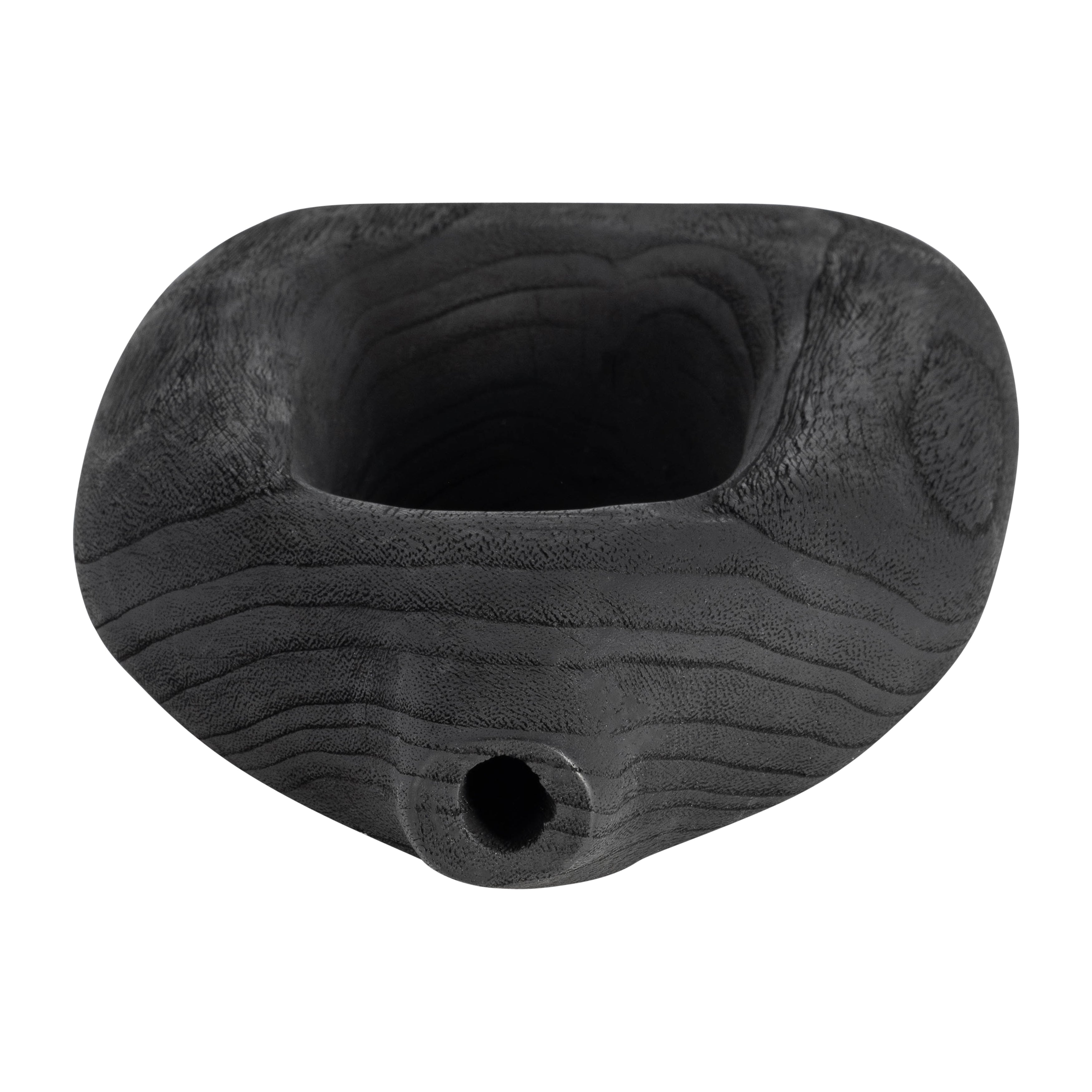 Wood, 14"h Cut-out Vase, Black - Decor Addict, LLC