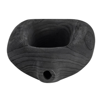 Wood, 14"h Cut-out Vase, Black - Decor Addict, LLC