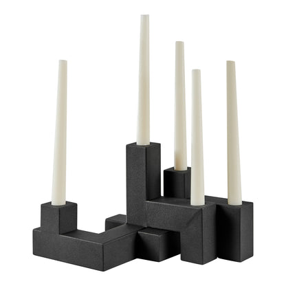 Black Metal Stacking Candelabra Taper Candle Holder Set (2) - Decor Addict, LLC