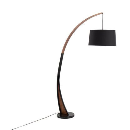 Noah Floor Lamp: Walnut, Black - Decor Addict, LLC