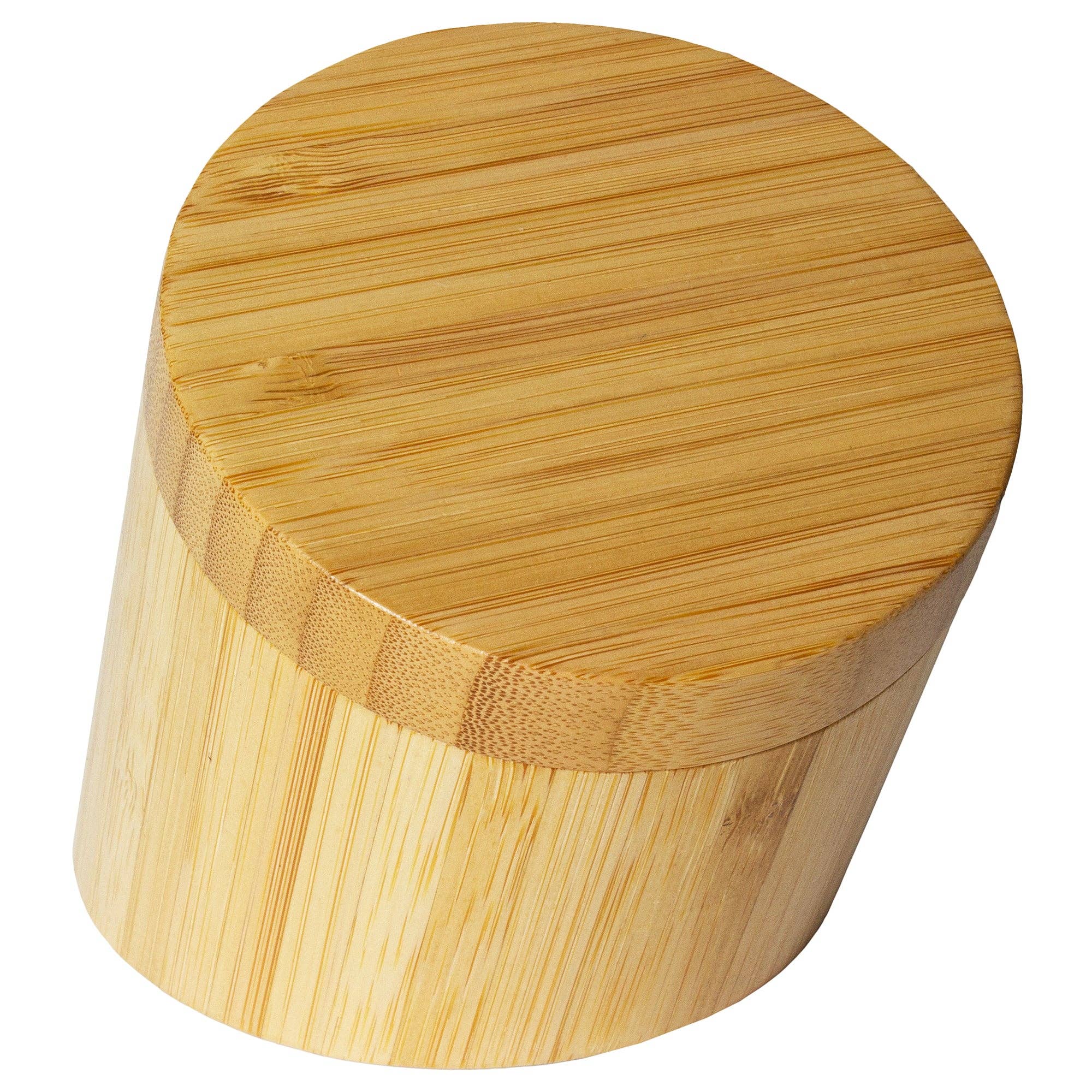 Angled Bamboo Salt Cellar Storage Box with Swivel Lid - Decor Addict, LLC