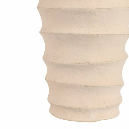 Decorative Floor Vase - Ivory Ecomix Textured Ribbed, 33 in. - Decor Addict, LLC