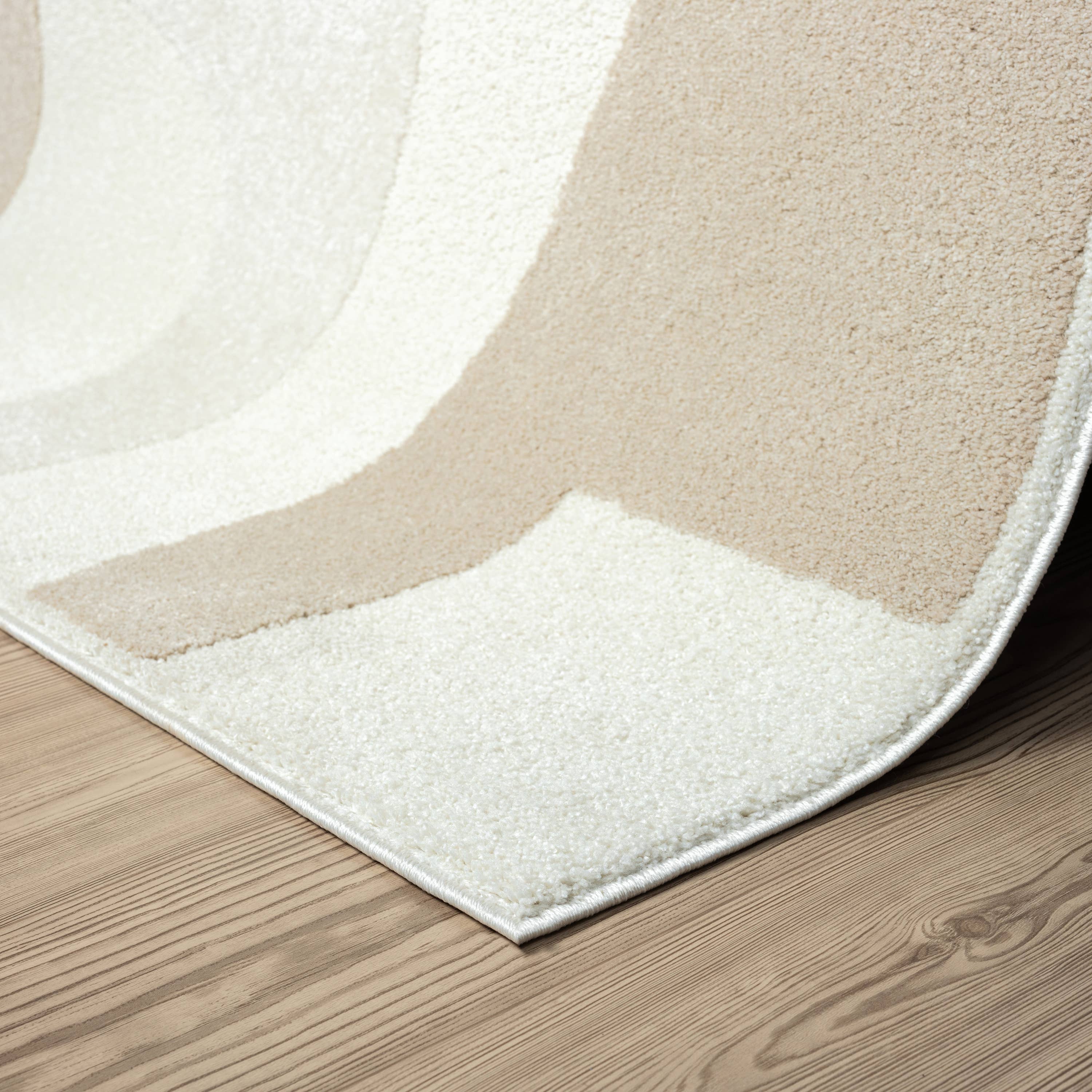 Abani Cozy Modern Cream Grey Area Rug: 2' x 3' - Decor Addict, LLC