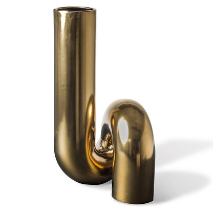 Vase Yourtube Gold: Gold / CERAMIC - Decor Addict, LLC