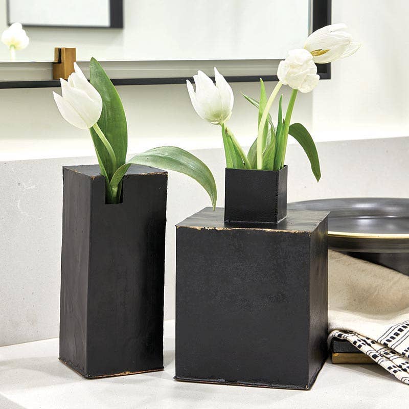 Recycled Large Iron Vase - Decor Addict, LLC