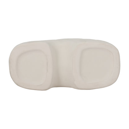 Cer, 12" Rough Triple Handle Vase, Cotton - Decor Addict, LLC