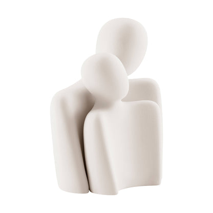 Hans Cream Nesting Couple Matte Ceramic Sculpture Set - Decor Addict, LLC