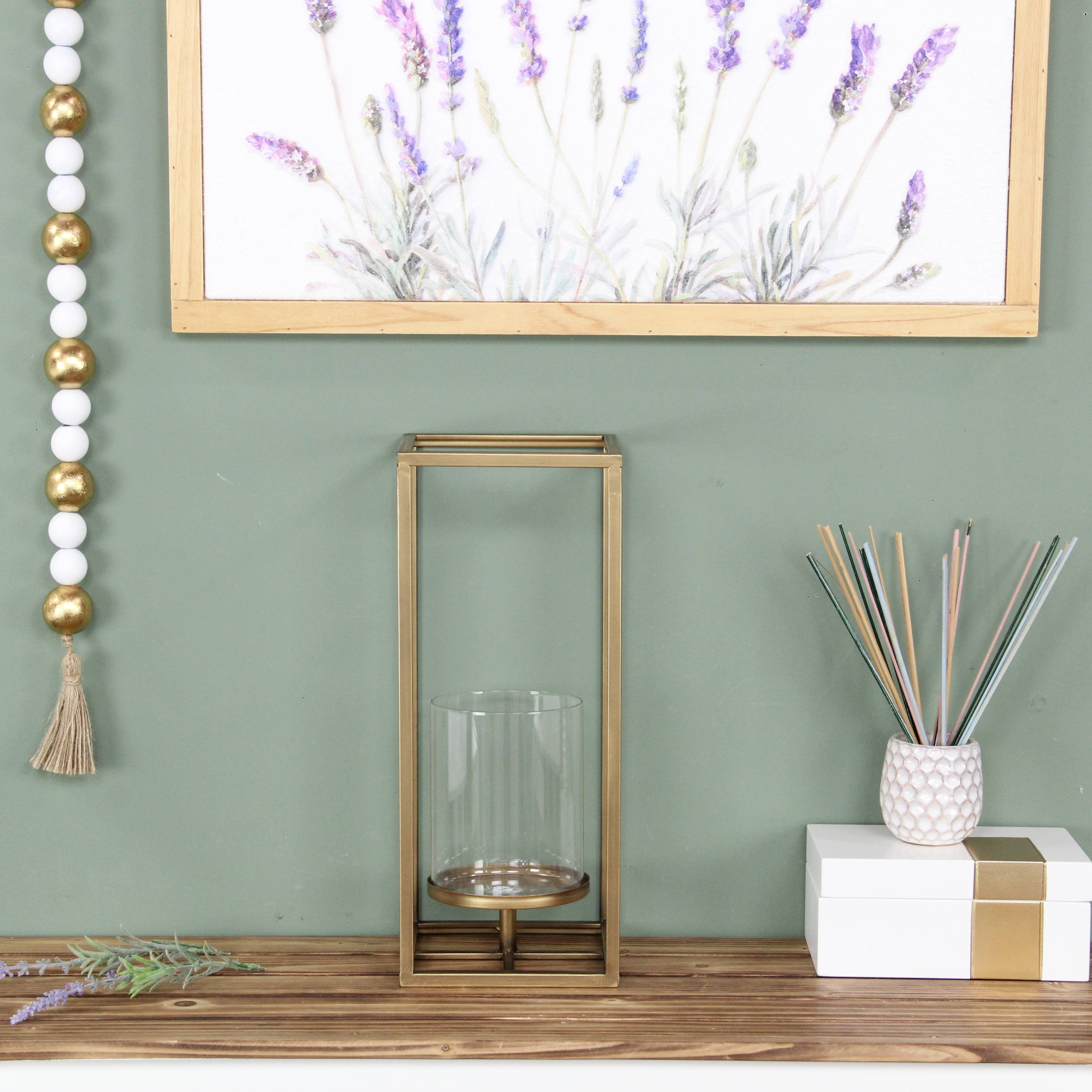 Pembertale Tall Square Gold Metal Lantern: Large - Decor Addict, LLC