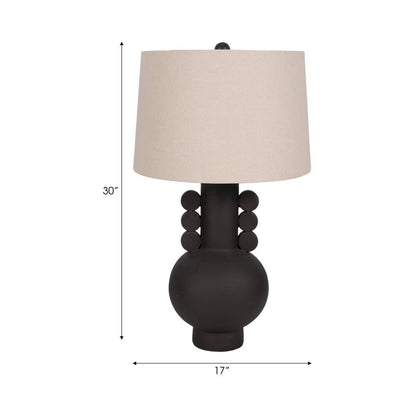 Black 30 in. Ceramic Novelty Eared Totem Table Lamp - Decor Addict, LLC