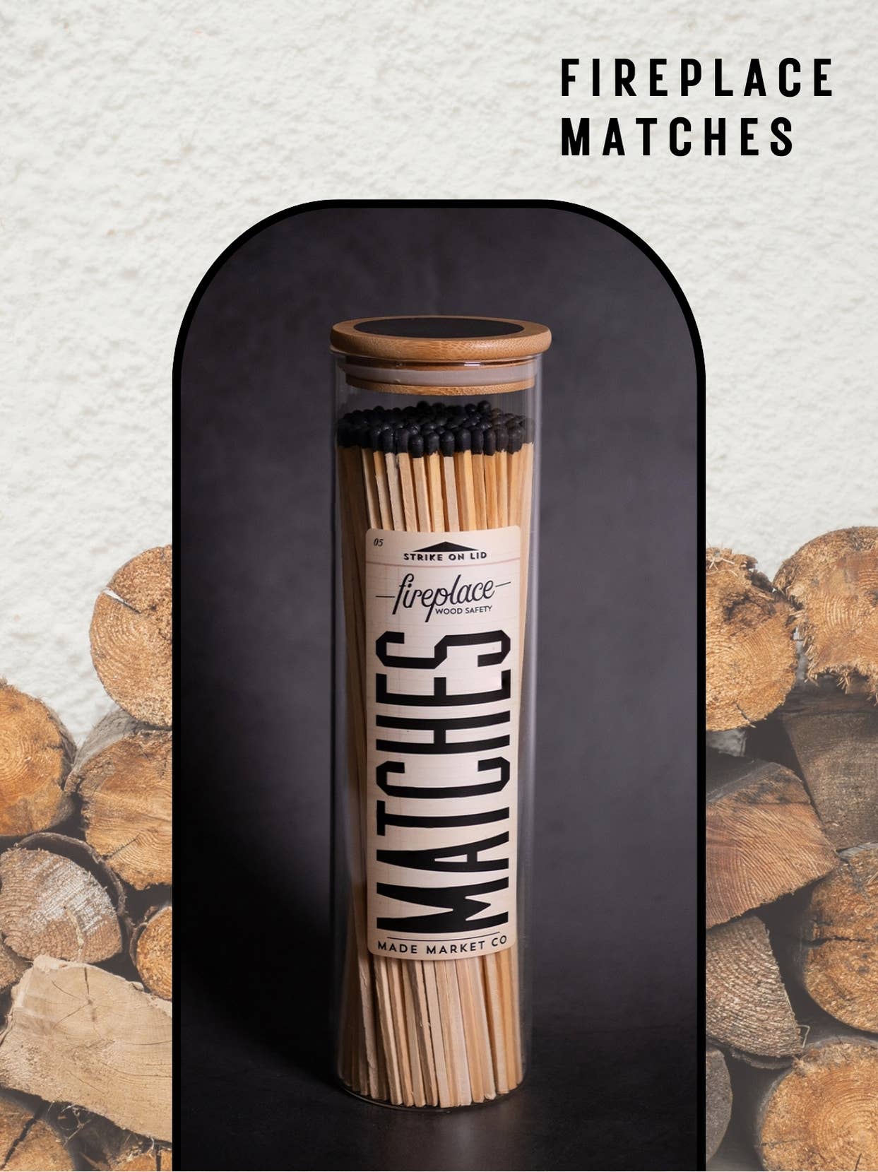 Apothecary Vintage Fireplace Black Matches - Decor Addict, LLC