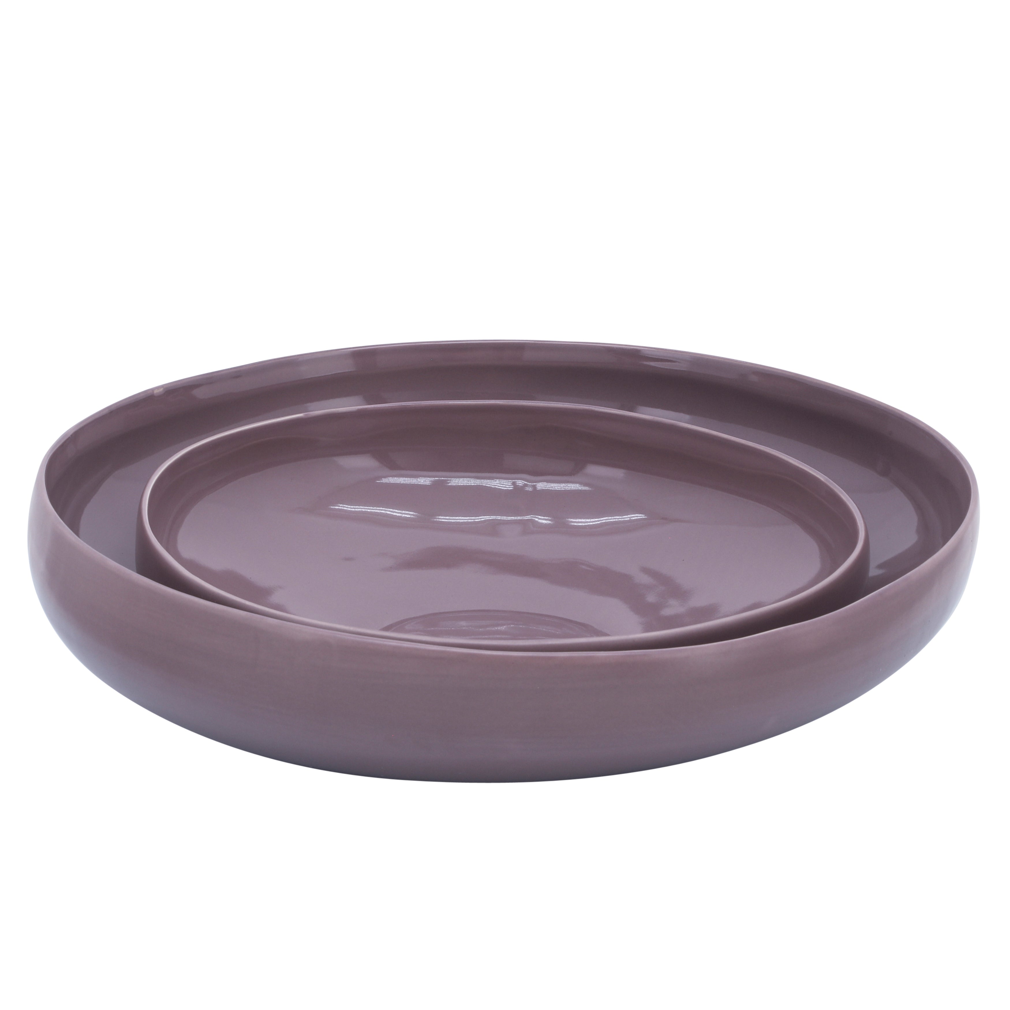S/2 Organic Bowls 12/15", Lavander - Decor Addict, LLC