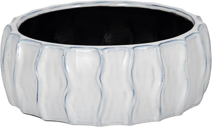 11" Sea Urchin Bowl, White/Blue - Decor Addict, LLC