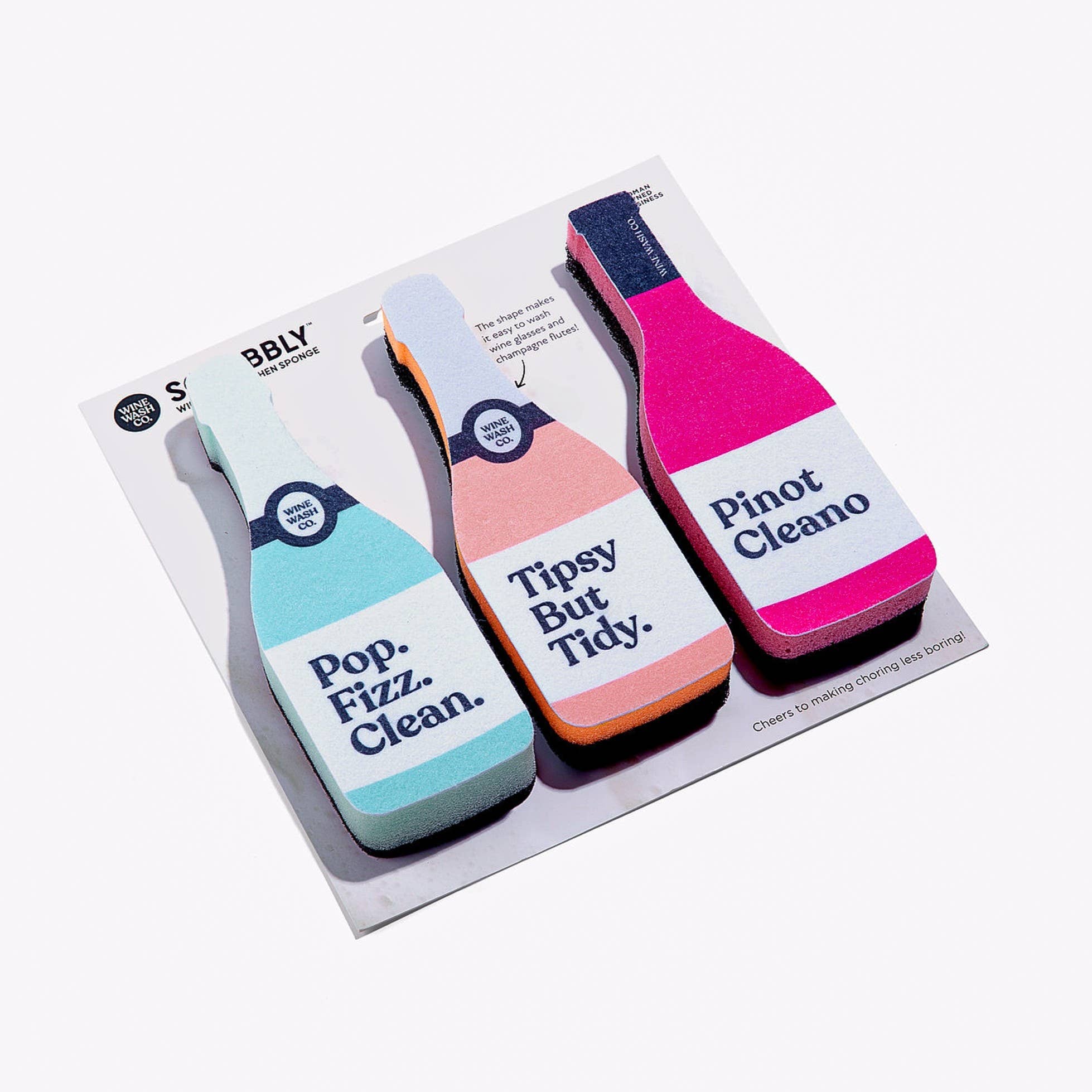 Scrubbly™ Kitchen Sponge Trio - Green/Peach/Pink - Decor Addict, LLC