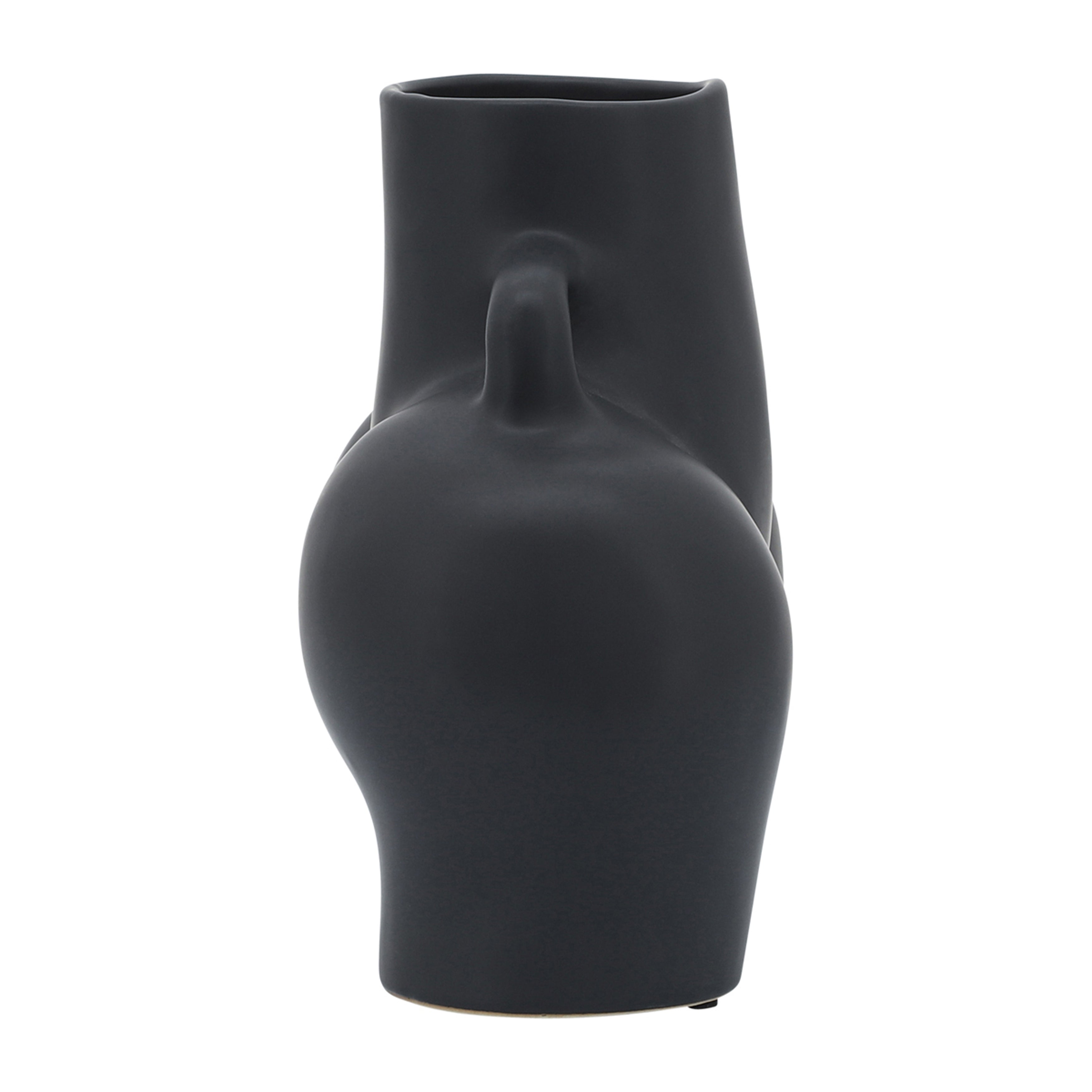 Cer, 7" Half Body Vase, Black - Decor Addict, LLC