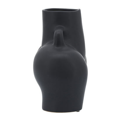 Cer, 7" Half Body Vase, Black - Decor Addict, LLC