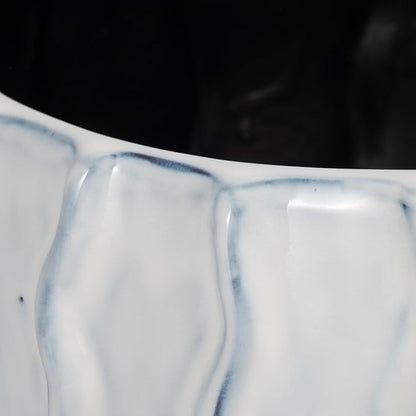 11" Sea Urchin Bowl, White/Blue - Decor Addict, LLC