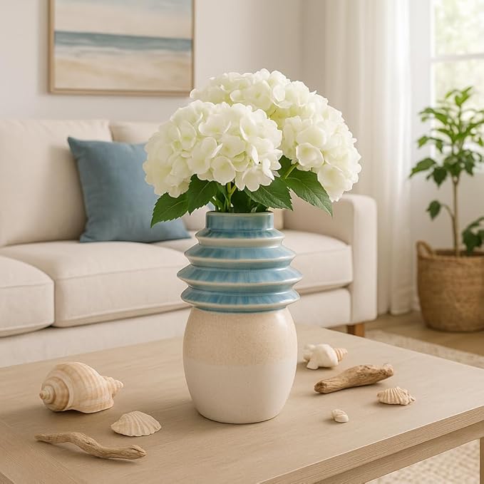 12" Fluted Top Vase Reactive Finish, Multi - Decor Addict, LLC