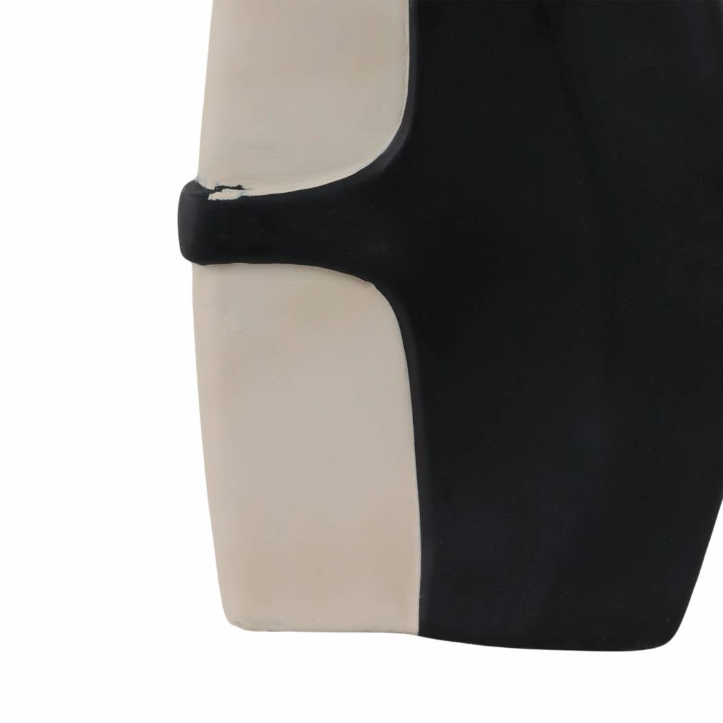 Decorative Vase - Black/Tan Ecomix Small Silhouette, 15 in. - Decor Addict, LLC