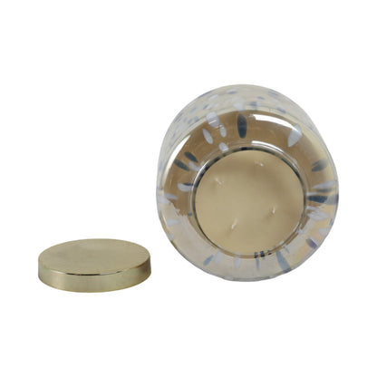 9" 180 Oz Jasmine Speckle Candle, Light Blue/go - Decor Addict, LLC