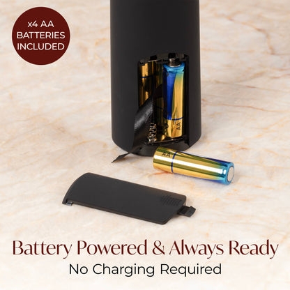 Vin Fresco Electric Wine Opener, Battery-Powered Corkscrew: Black & Silver - Decor Addict, LLC