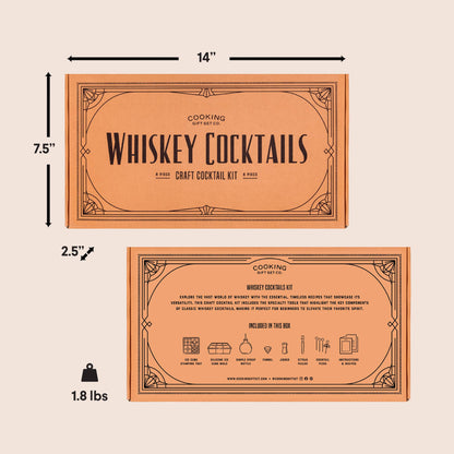 Whiskey Cocktail Kit Gift for Men Alcohol Cocktail Recipe - Decor Addict, LLC