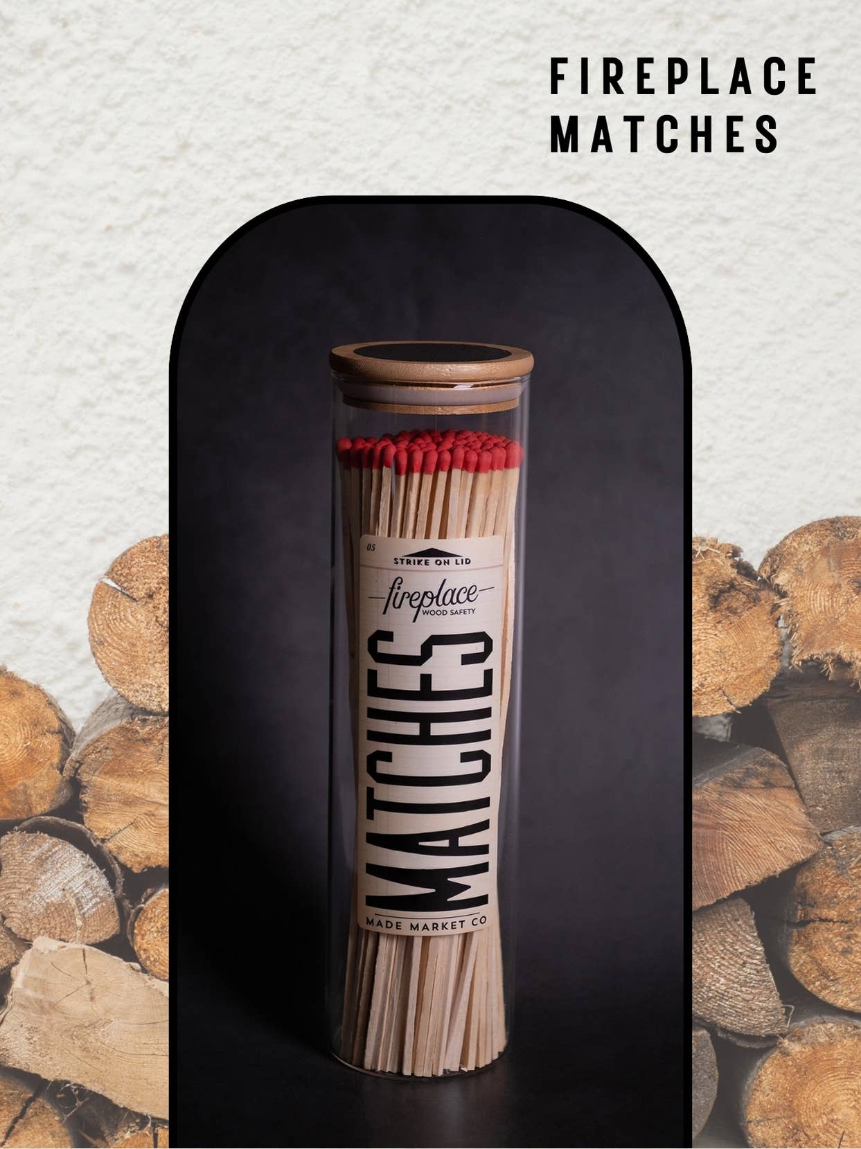 Apothecary Vintage Fireplace Red Matches - Decor Addict, LLC