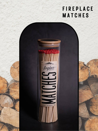 Apothecary Vintage Fireplace Red Matches - Decor Addict, LLC