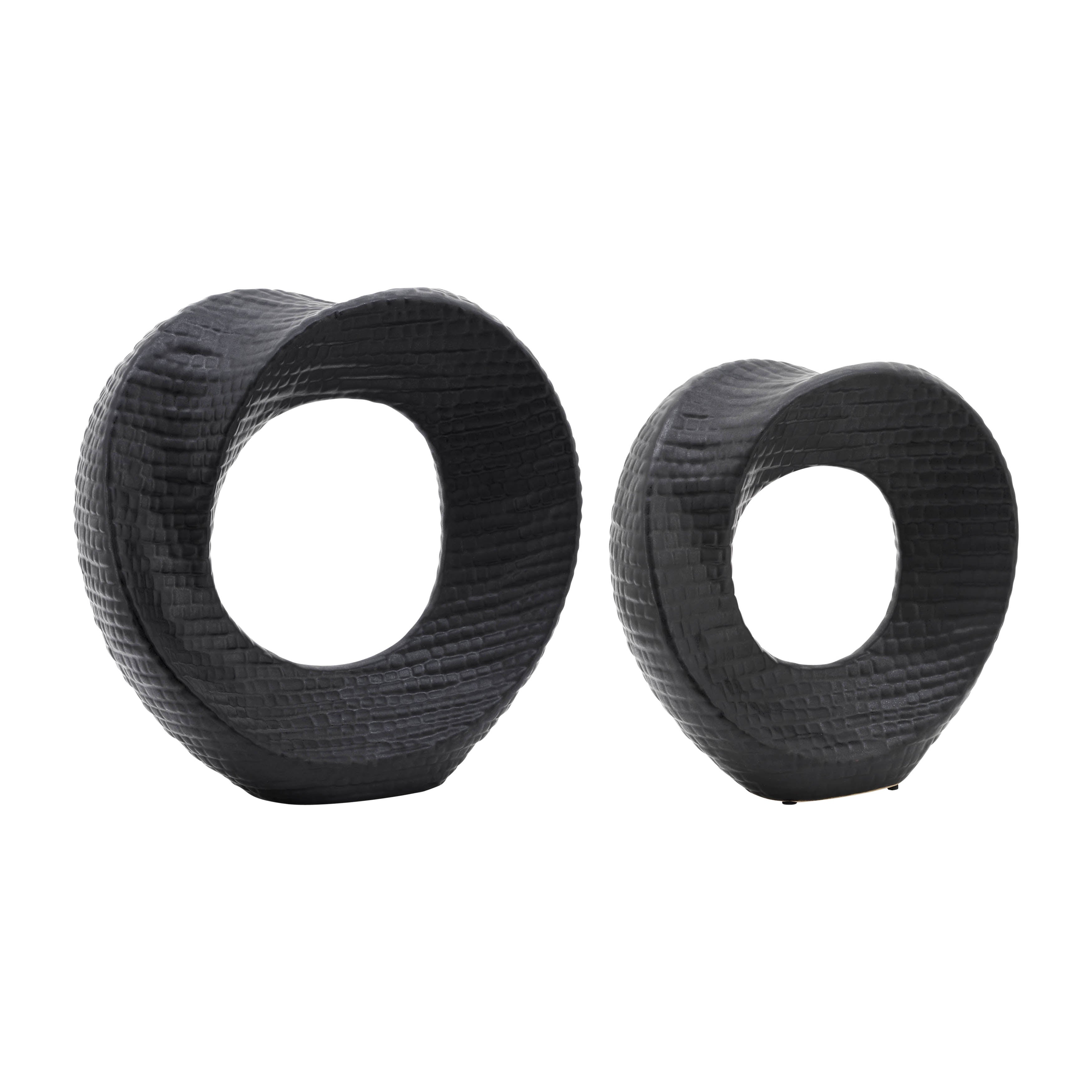 8" Textured Table Top Deco, Black - Decor Addict, LLC