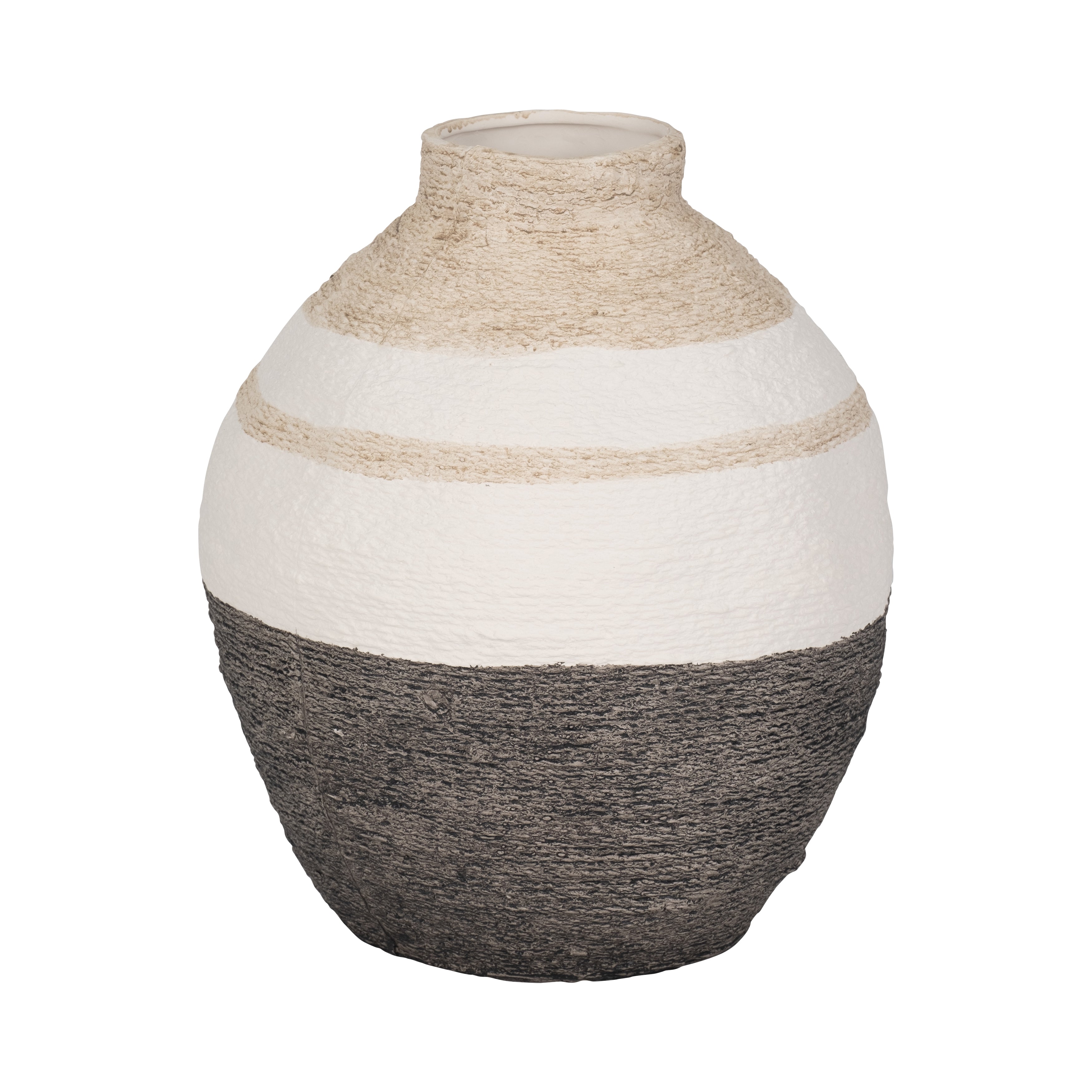 12" Striped Woven Textured Vase, Multi - Decor Addict, LLC