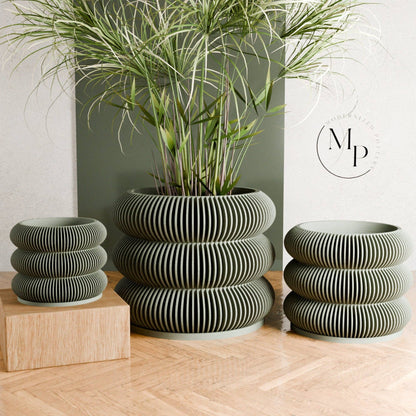 Triple BUBBLES Planter: Green / 6" - Decor Addict, LLC