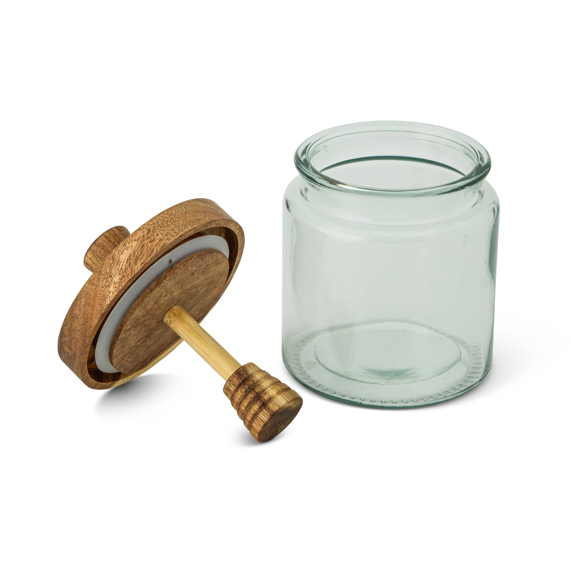 16.9oz Glass Honey Jar w/ Acacia Dipper Lid - Decor Addict, LLC