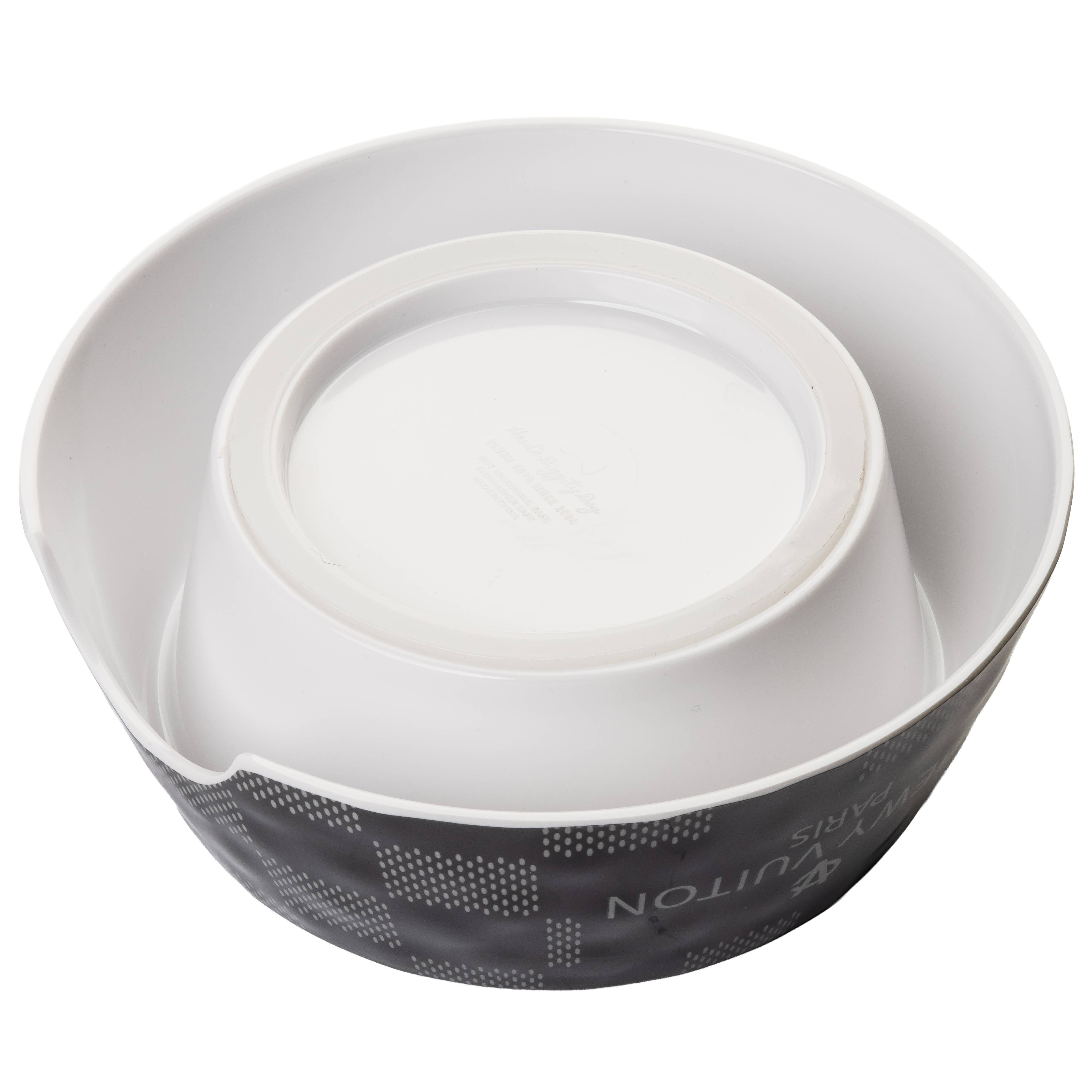 Black Checker Chewy Vuiton Bowl - Decor Addict, LLC