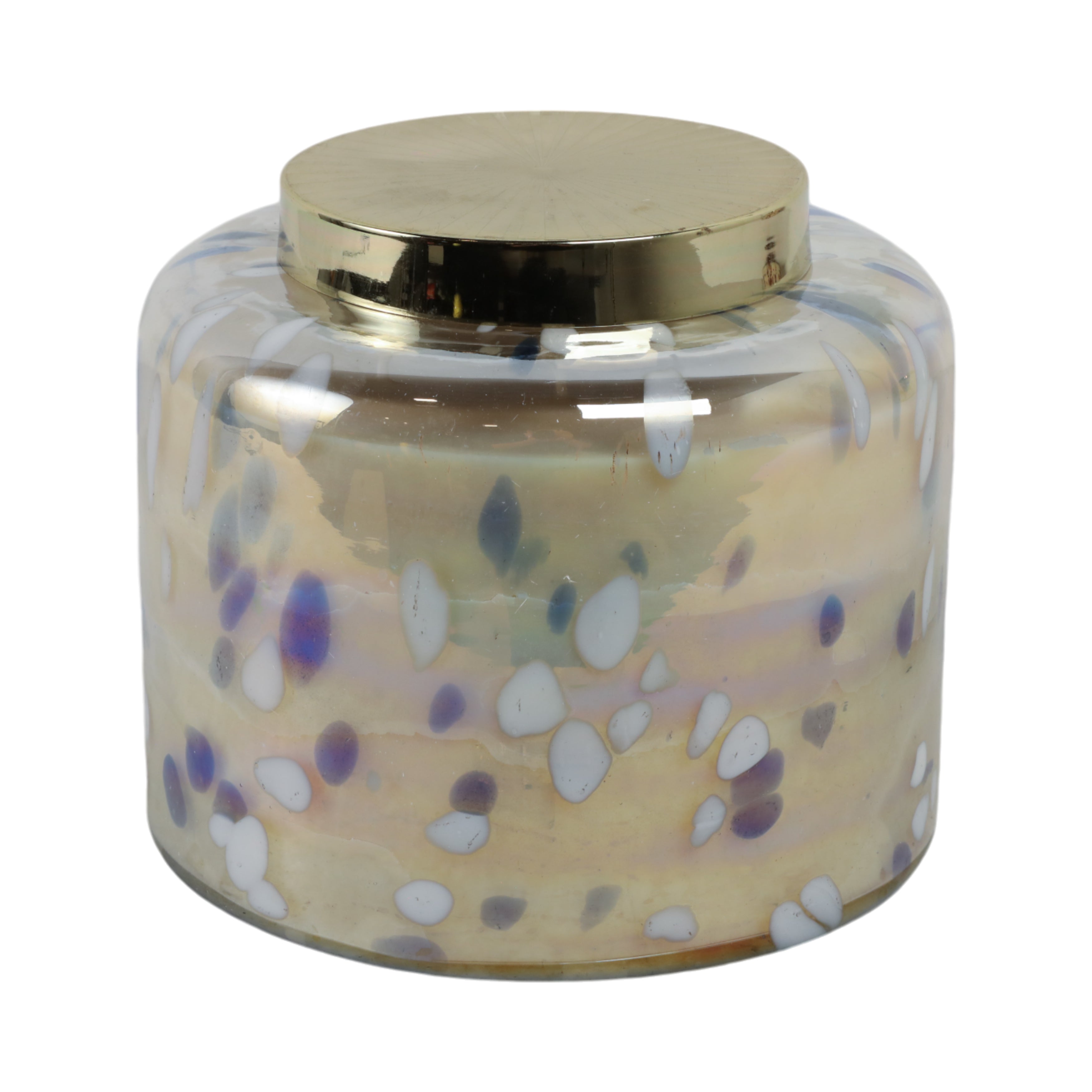 9" 180 Oz Jasmine Speckle Candle, Light Blue/go - Decor Addict, LLC