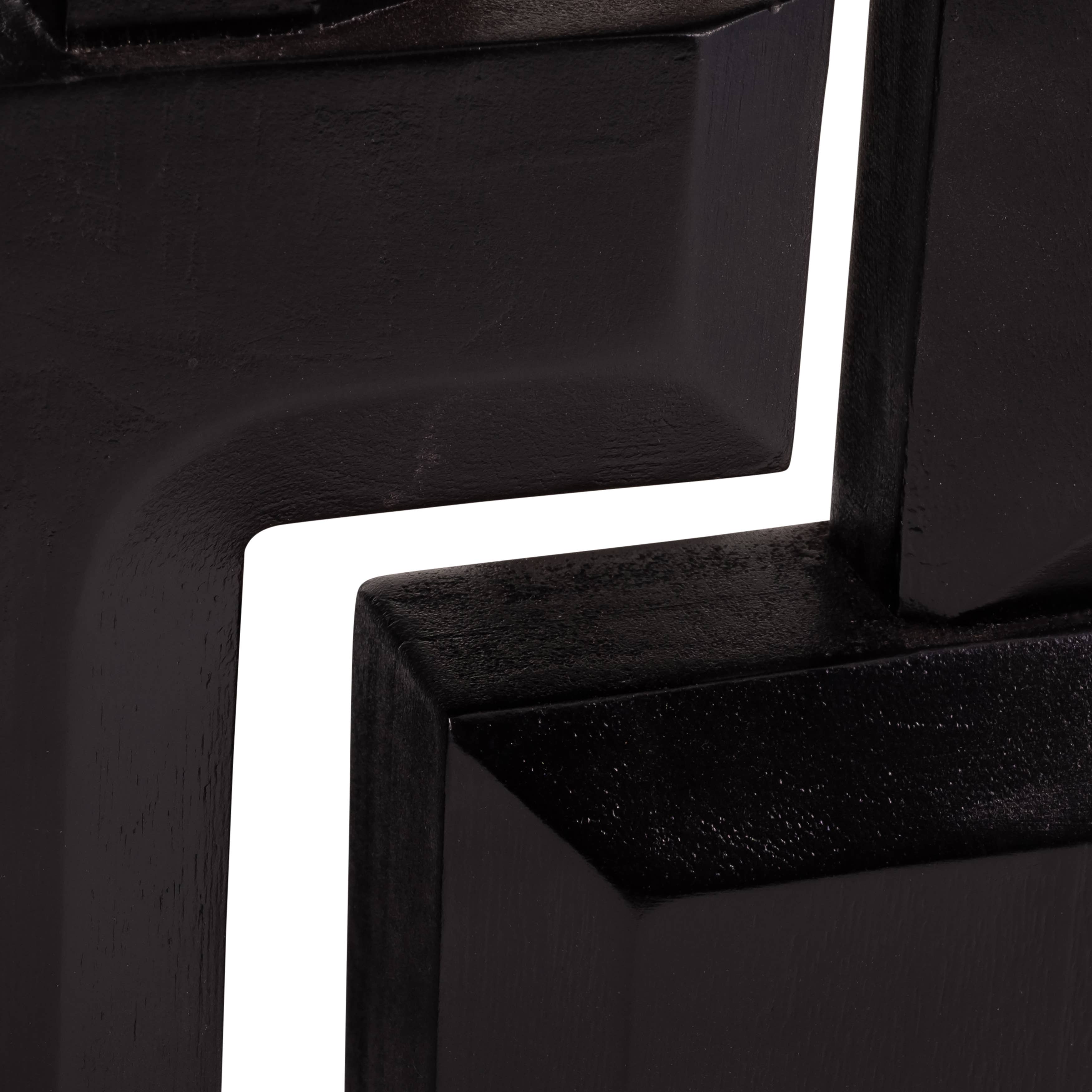 Wood, 27"h Geometric Lamp, Black - Decor Addict, LLC