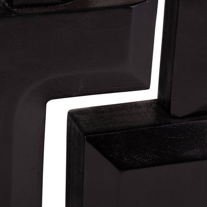 Wood, 27"h Geometric Lamp, Black - Decor Addict, LLC