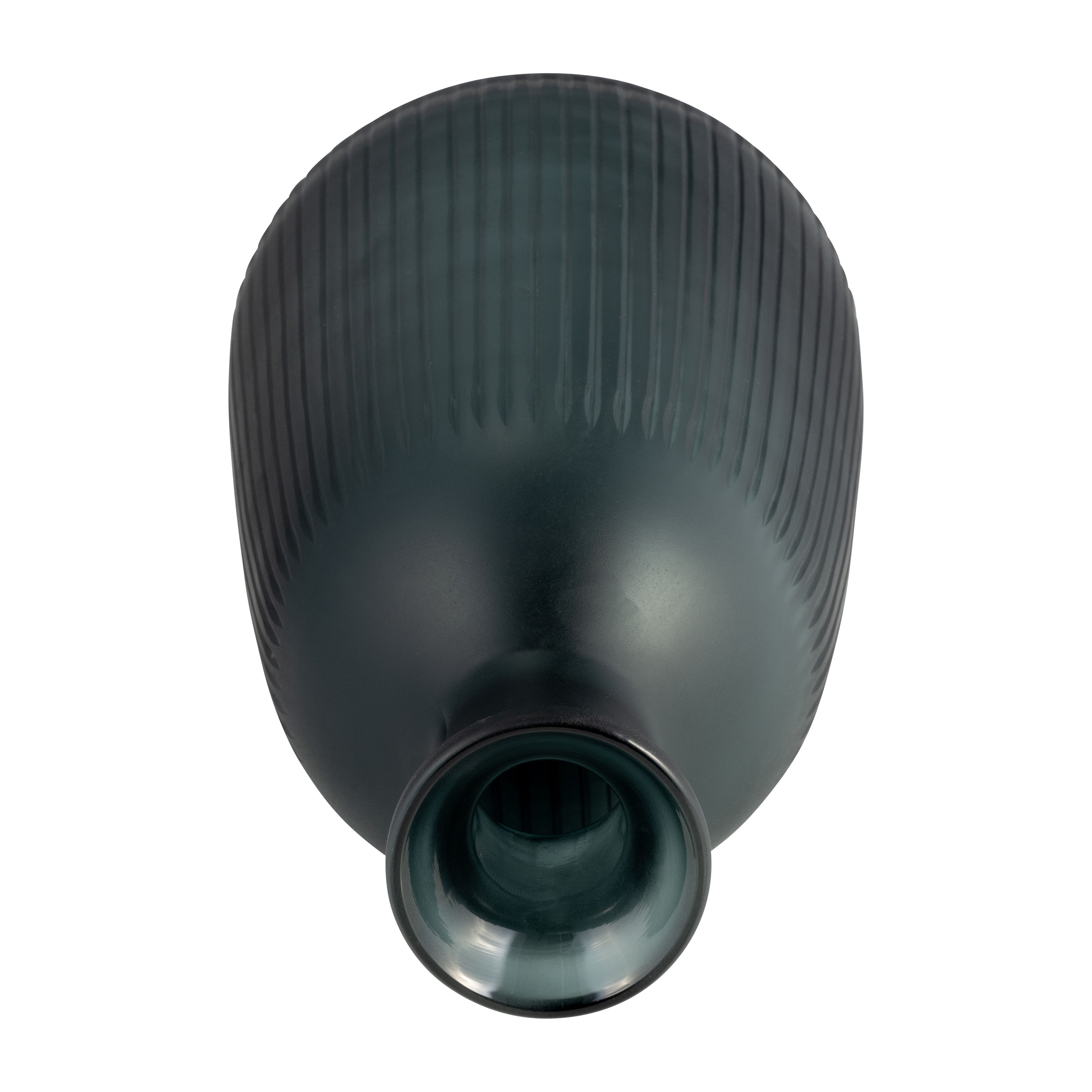 Glass, 13"h Vase W/ Lid, Blue/gray - Decor Addict, LLC