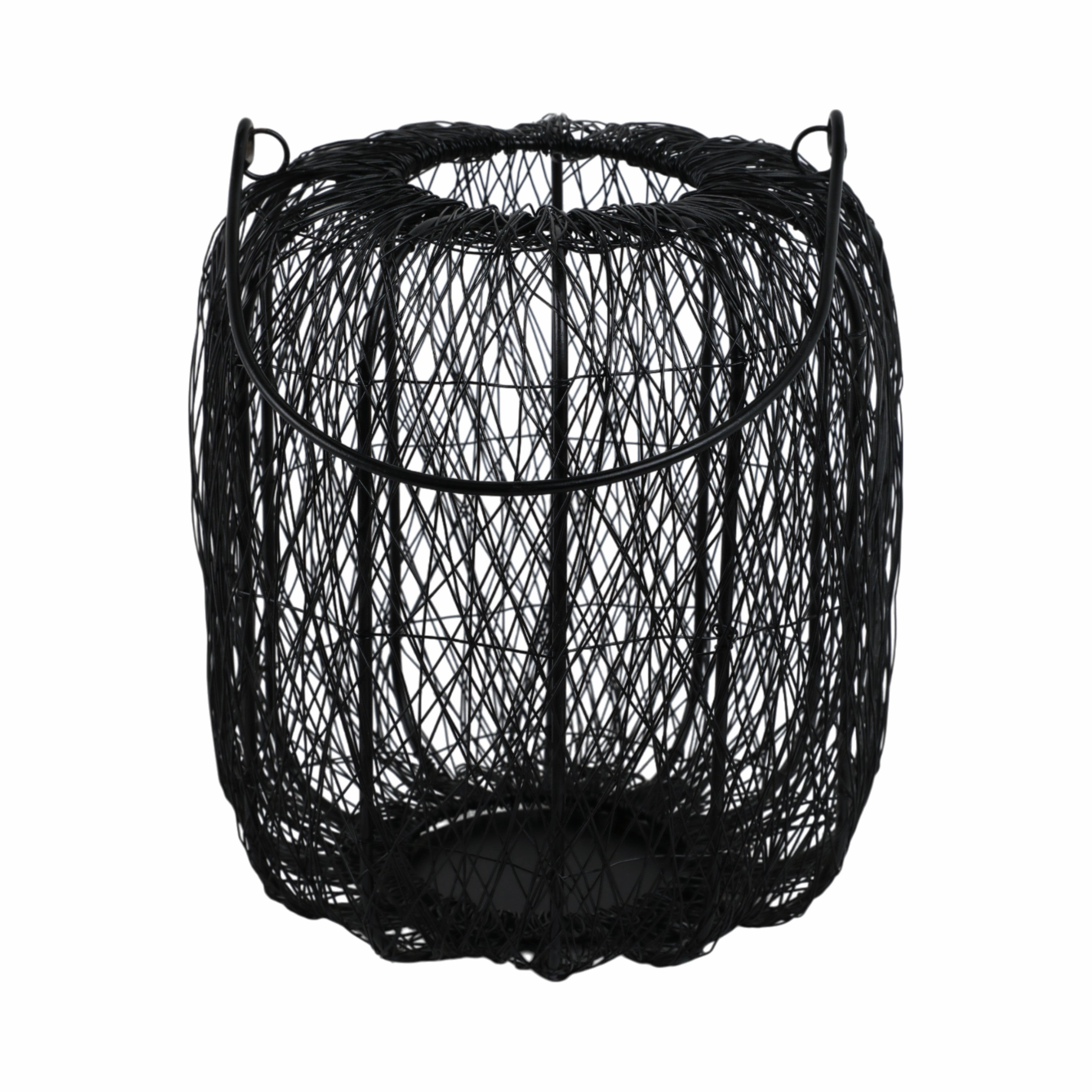 Metal, 10"h Wire Lantern, Black - Decor Addict, LLC