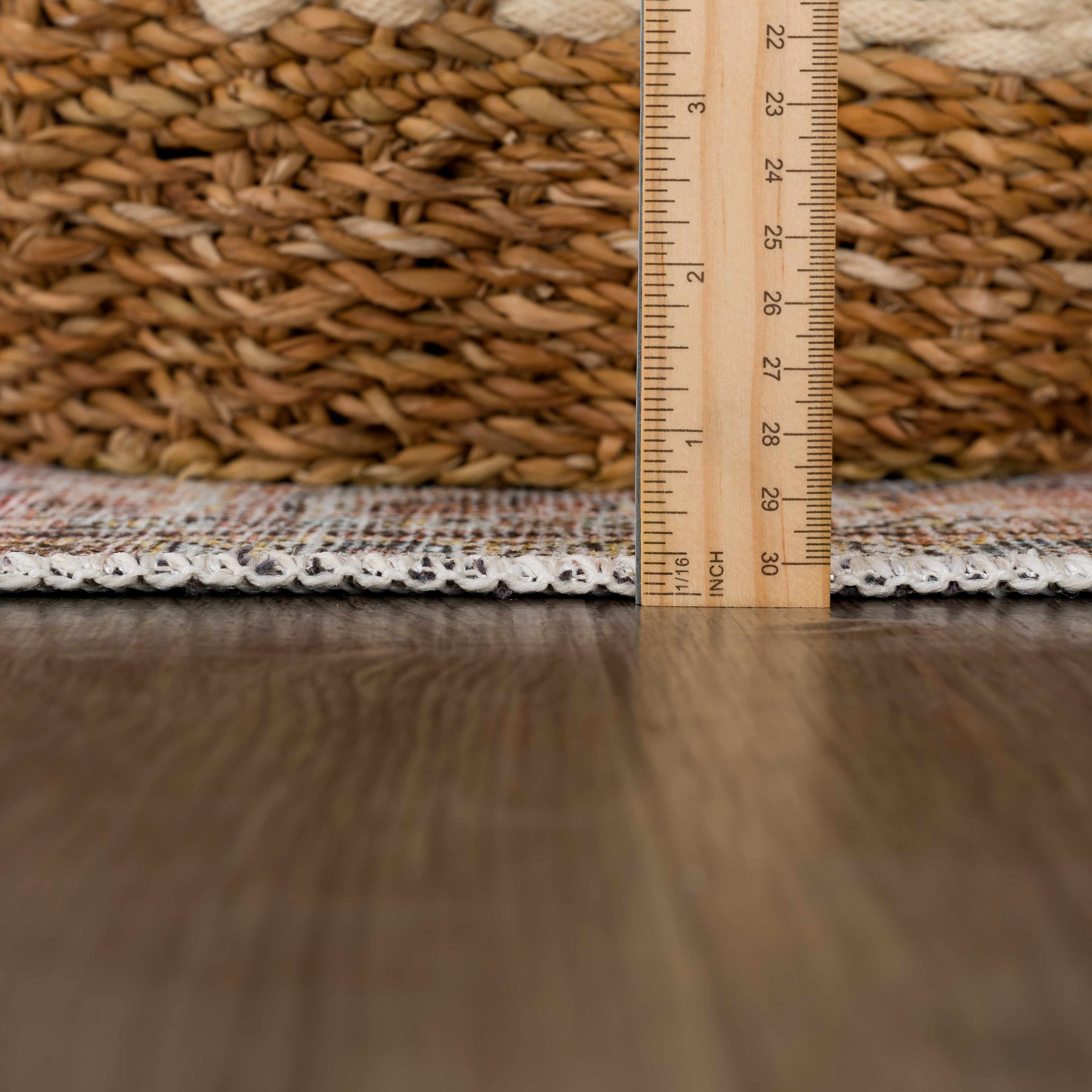 Urpi Rose & Brown Washable Area Rug - Decor Addict, LLC