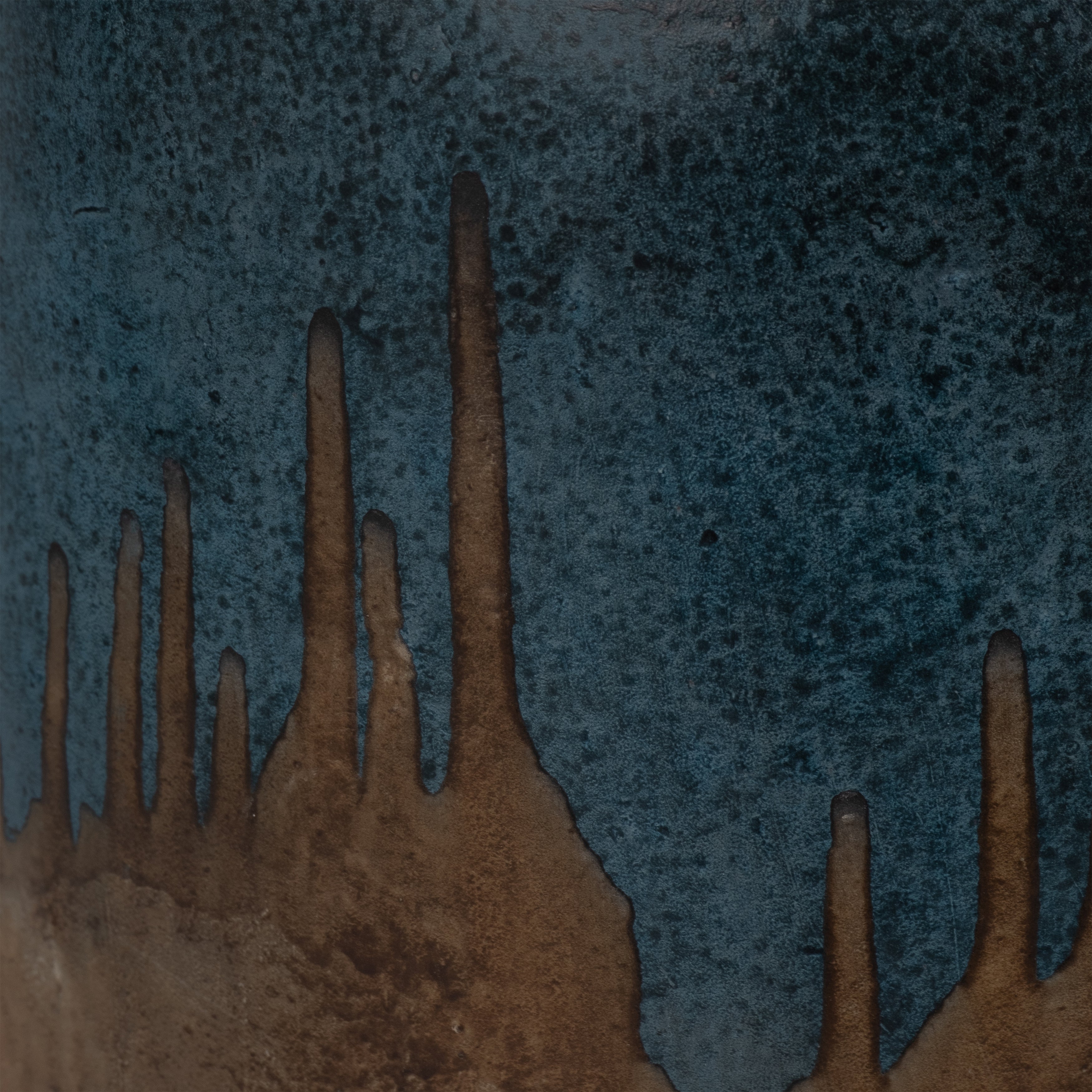 Terracotta, 14"h 2-tone Vase, Blue/ivory - Decor Addict, LLC