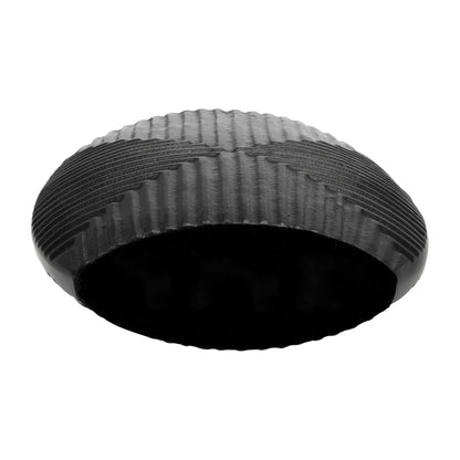 Metal, 10"h Ribbed Vase, Matte Black - Decor Addict, LLC